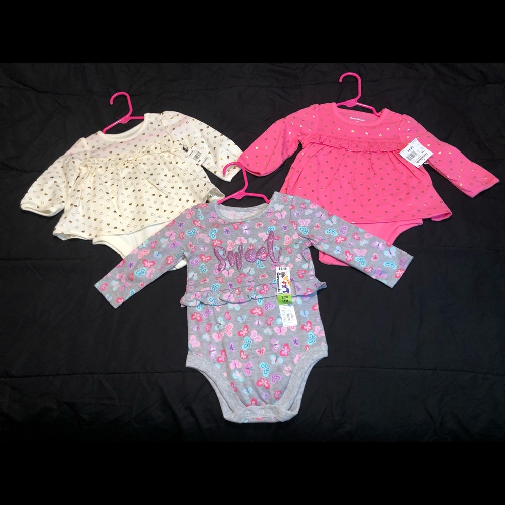 Girls 12-Month old Long Sleeve Body Suit Outfits